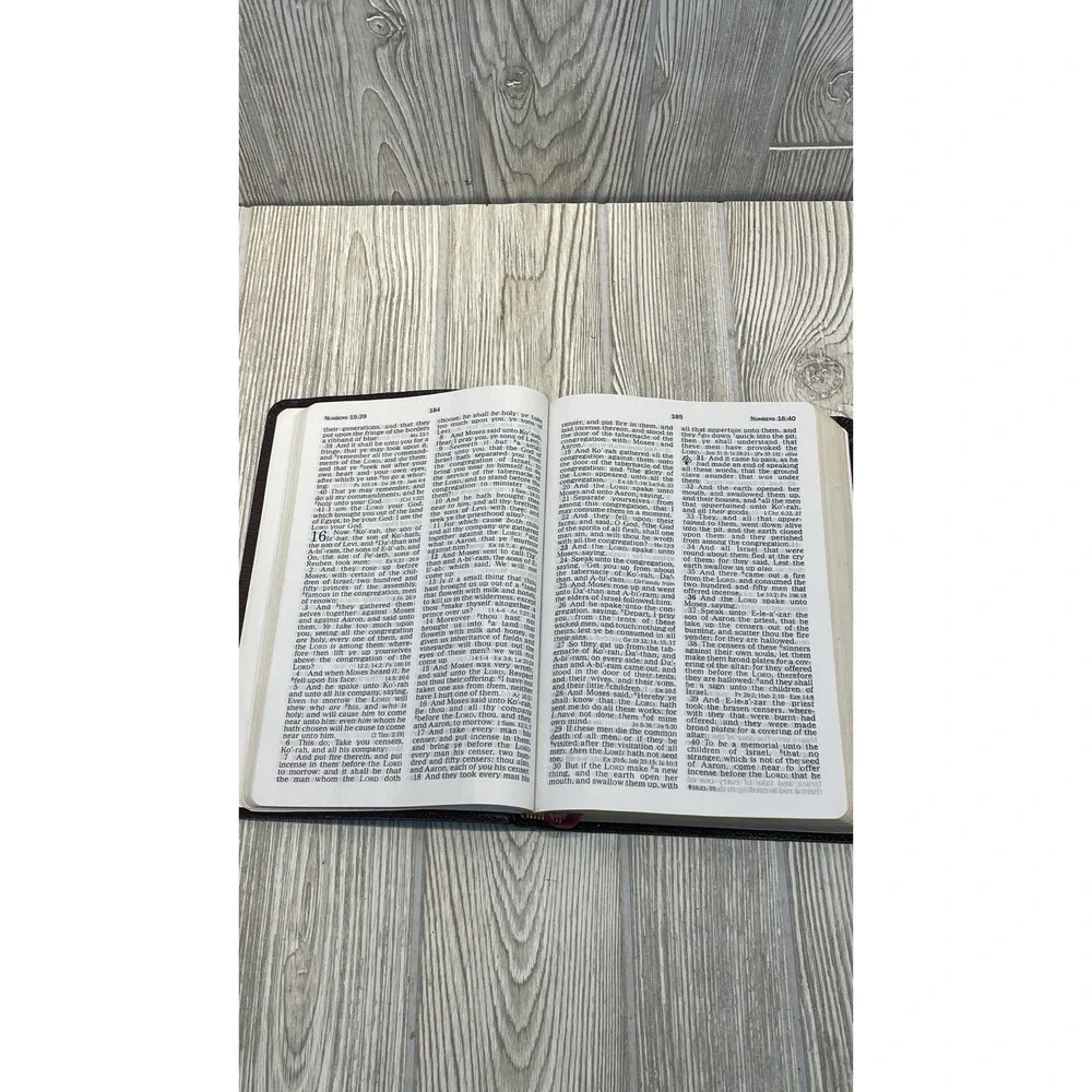 World Holy Bible KJV Giant Print Reference Red Letter Burgundy Bonded Leather